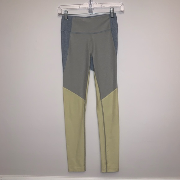 Outdoor Voices Pants - Outdoor Voices Grey yellow workout leggings XS